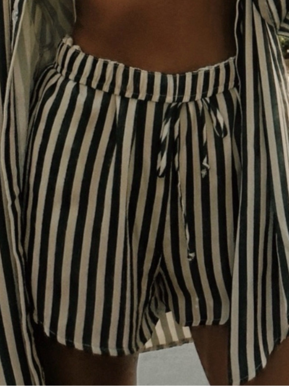 RESA Green& White Striped Lounge Shorts